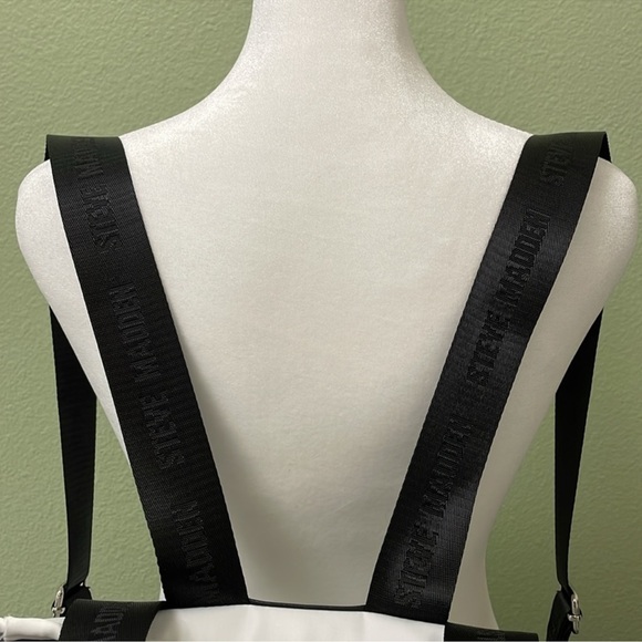 Steve Madden Btheda White with Black Logo Straps Backpack & Bag. - Picture 5 of 7
